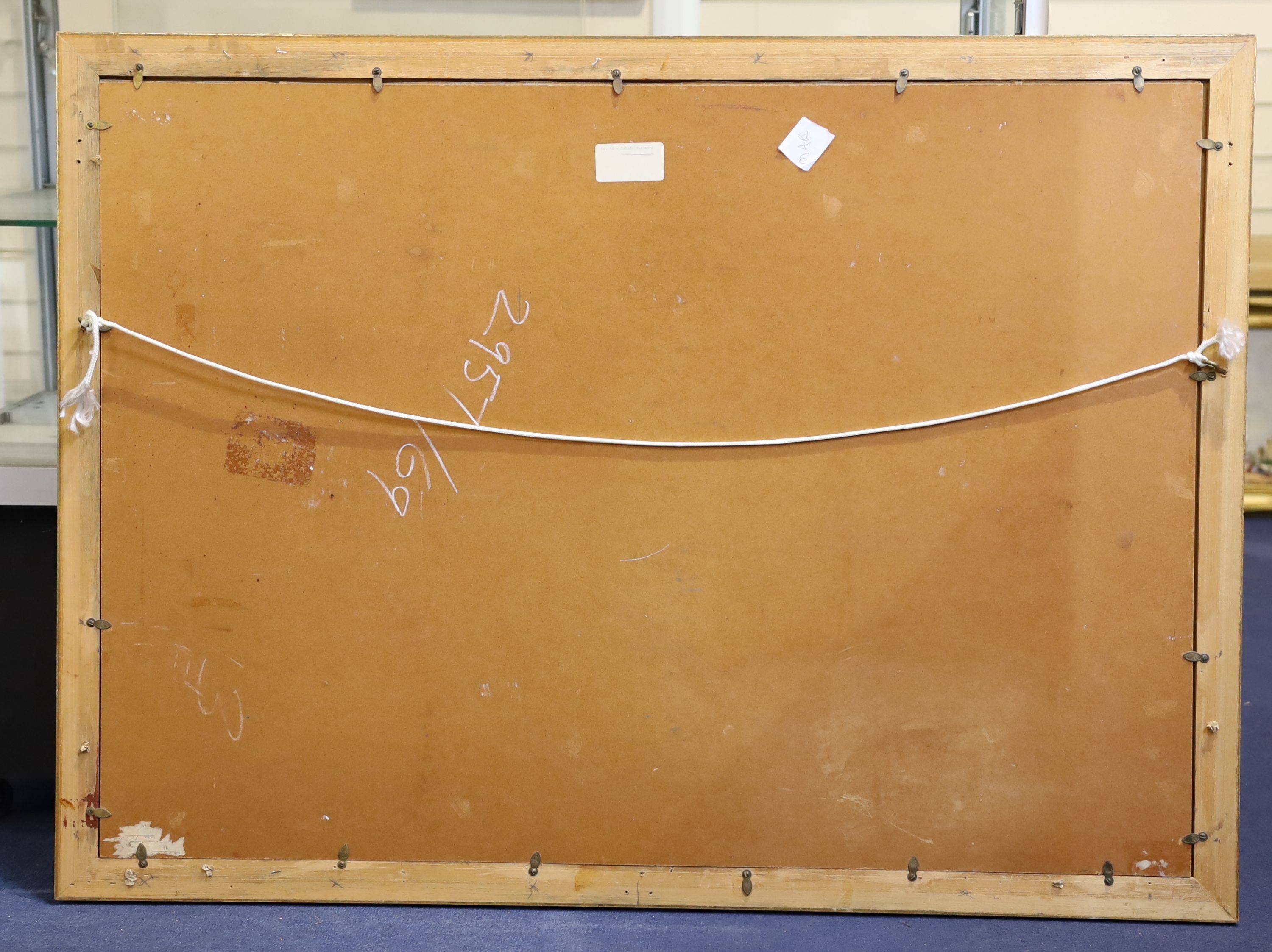Sam Rabin (1903-1991), 'Toledo Massacre', wax crayon on board, 75 x 105cm.